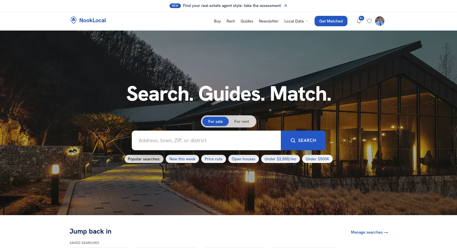 Screenshot of NookLocal’s home search website