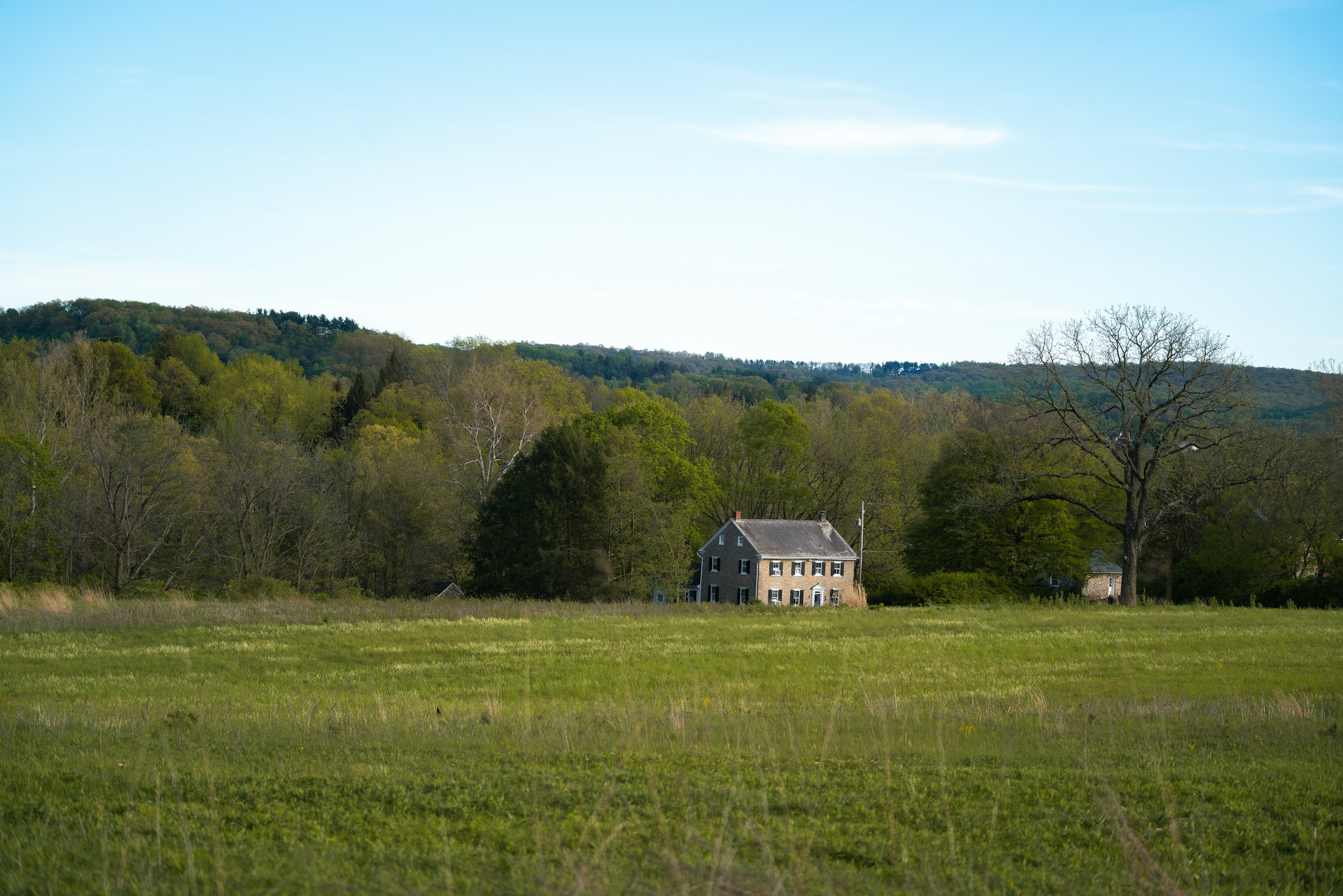 Field and farmhouse near Wyomissing Park System in Reading, Pennsylvania